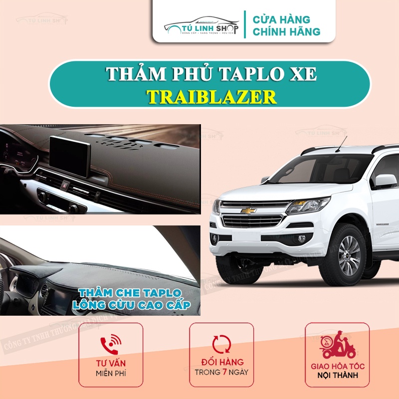 Thảm taplo Trailblazer bằng lông Cừu 3 lớp hoặc Da Cacbon