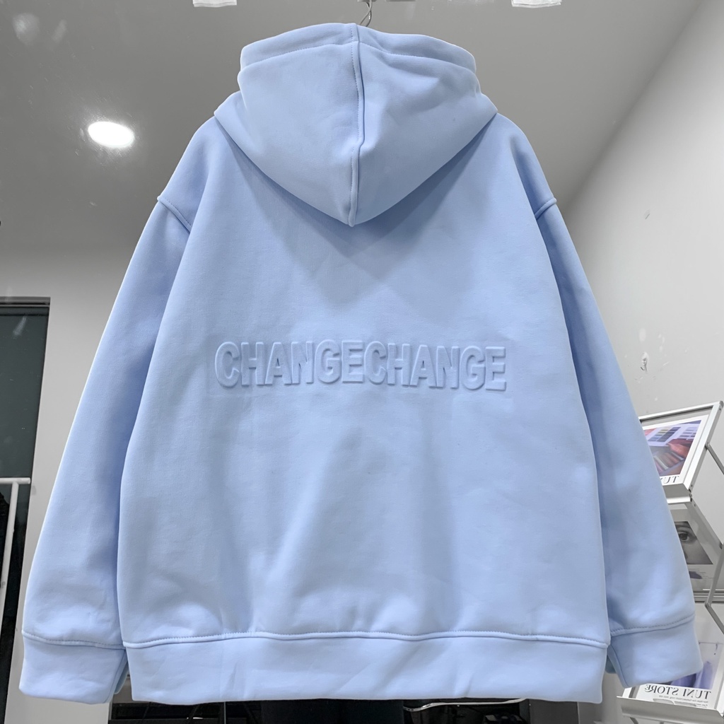 Áo Khoác Hoodie Form Rộng Phối Zip Unisex 37 Vải Nỉ Bông Chữ Dập Nổi - Tuni Store