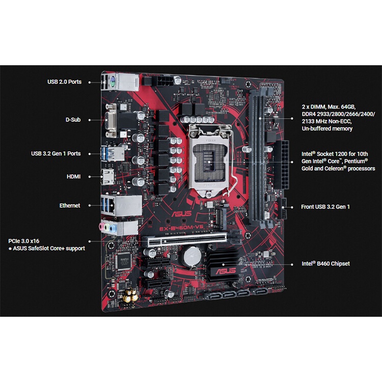 Bo Mạch Chủ Mainboard ASUS EX-B460M-V5