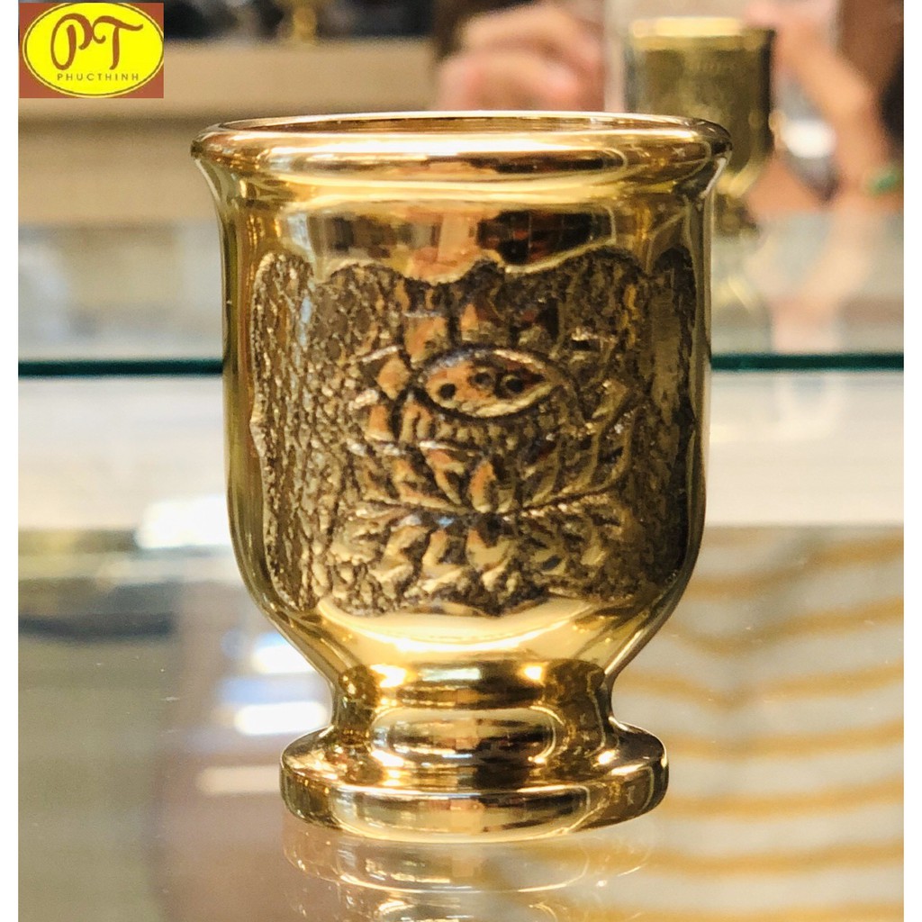 Ly hoa sen bằng đồng thờ cúng - nhỏ trung lớn