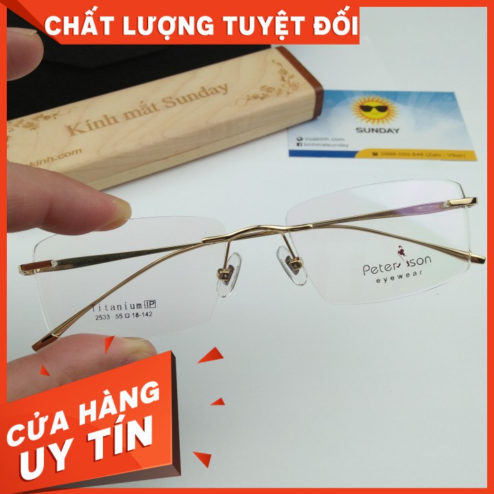 Gọng kính cận titanium piterson TT10-B35C