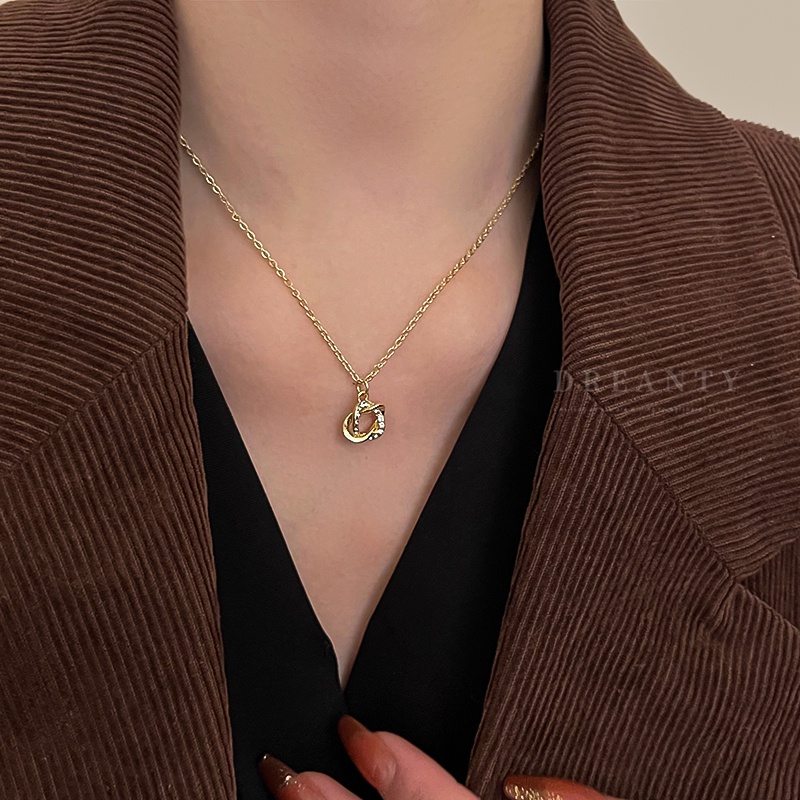 Dây Chuyền Dạng Xoắn Đính Kim Cương Nhân Tạo Độc Đáo Thời Trang