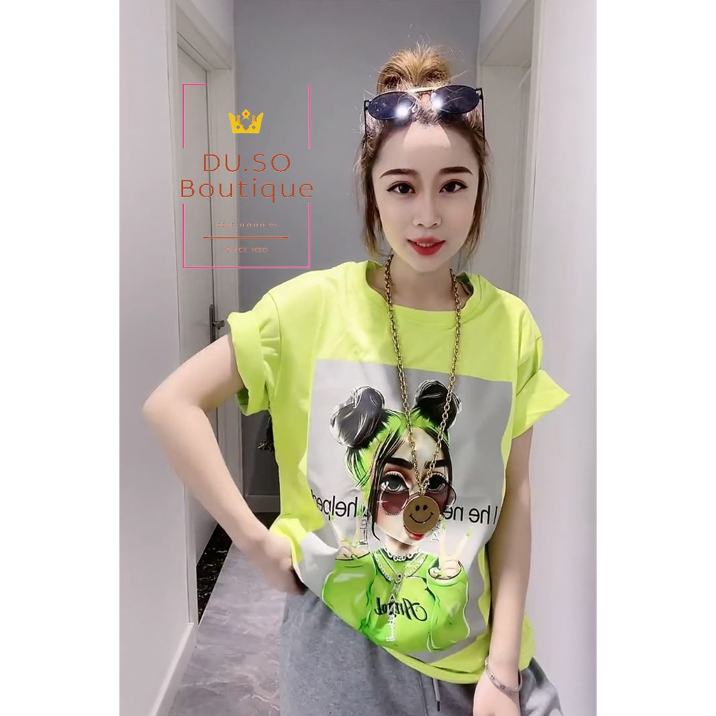 [Clip + ảnh thật] Áo thun nam nữ Unisex Áo phông Oversize in hình Cô gái Hottrend Hàng QCCC DUSO