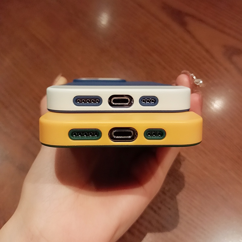 Ốp Điện Thoại Silicone Mềm Chống Sốc Màu Tương Phản Cho iPhone 11 12 13 Pro Max