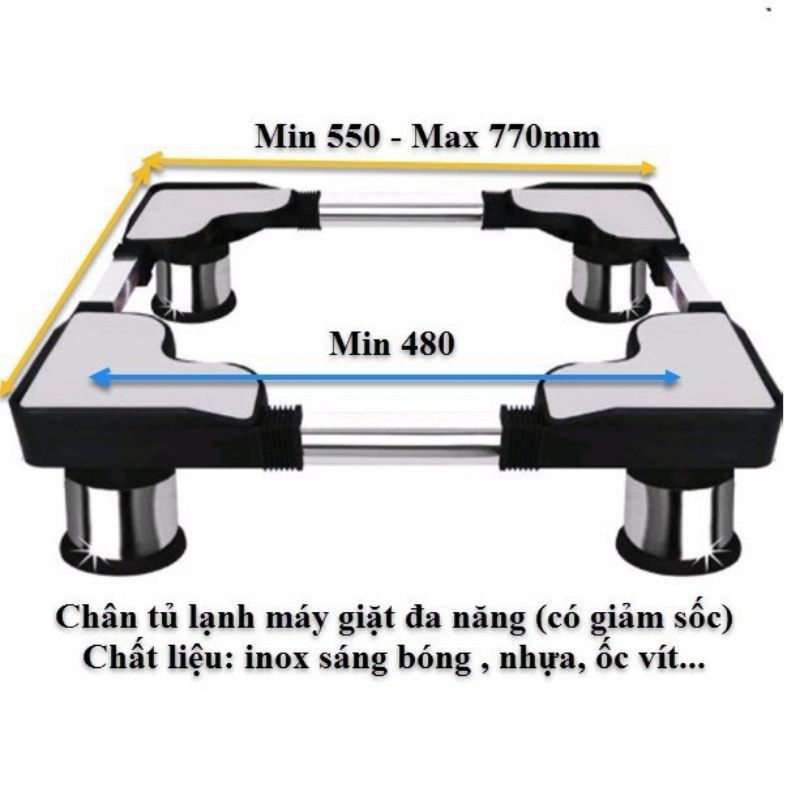 [HÀNG CAO CẤP] Chân máy giặt, tủ lạnh đa năng loại lớn, CHÂN KÊ MÁY GIẶT TỦ LẠNH CAO CẤP