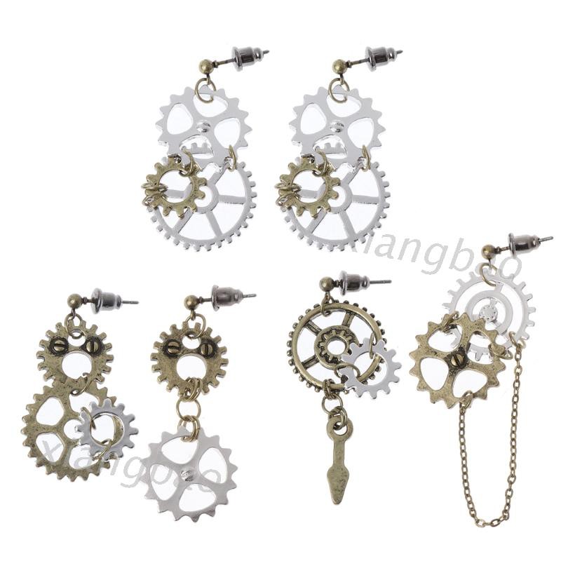 Bông Tai Hình Bánh Răng Dài 10m Phong Cách Steampunk Cho Nữ