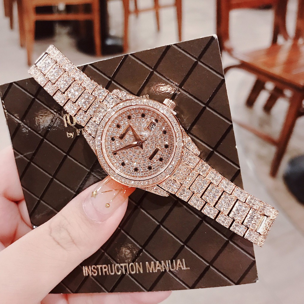 Đồng Hồ Davena Nữ Full Đá Rose Gold D61669 31mm Chính Hãng