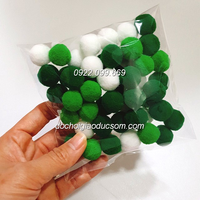 Pompom chọn mầu theo tông nhiều size  - pom pom trang trí túi itabag bánh sinh nhật thiệp