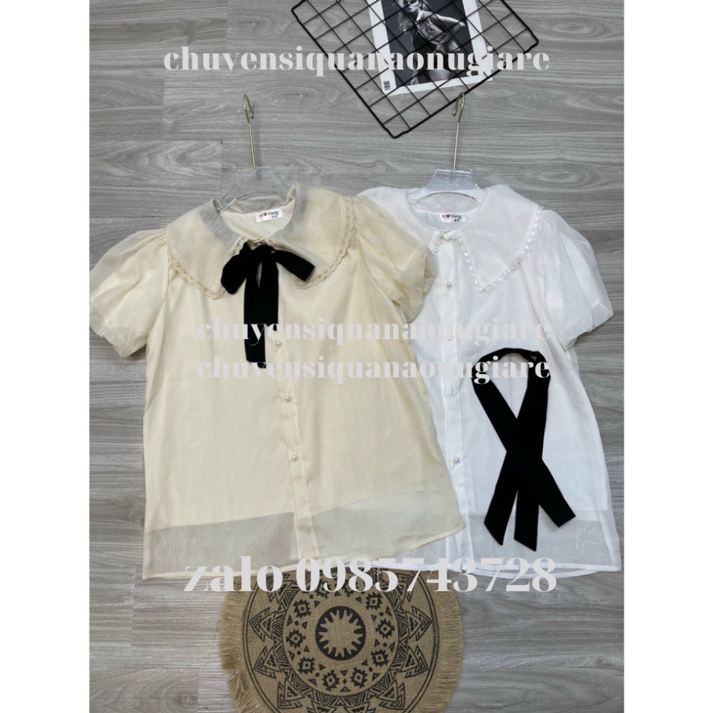 Áo sơ mi babydoll ren tơ form thụng dáng xòe áo sơ mi kiểu nữ PN000111 chuyensiquanaonugiare