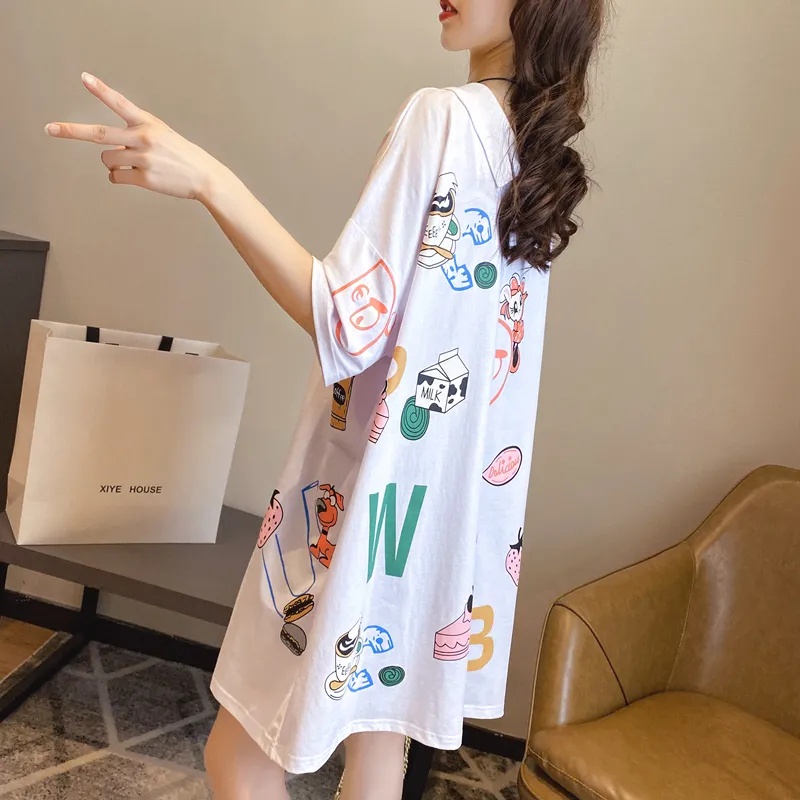 NRVP Áo Thun Tay Ngắn Dáng Rộng Cỡ Lớn Thời Trang Hàn Quốc Xinh Xắn Cho Nữ