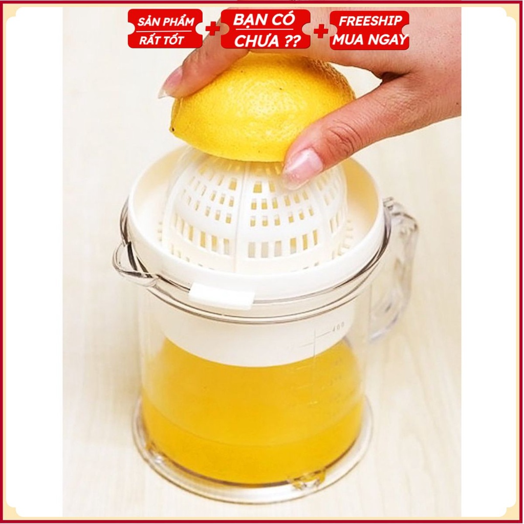 Dụng Cụ Vắt Trái Cây - Ca Nhựa B2 Ép Vắt Cam - Chanh (Trắng/Vàng)