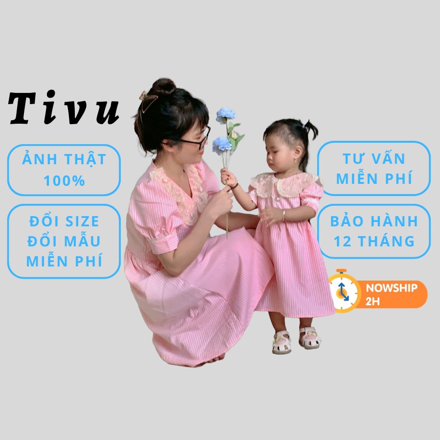 Váy đôi Mẹ Bé- Đầm đôi Mẹ Bé hồng cổ sen, trẻ trung 3 size M L XL