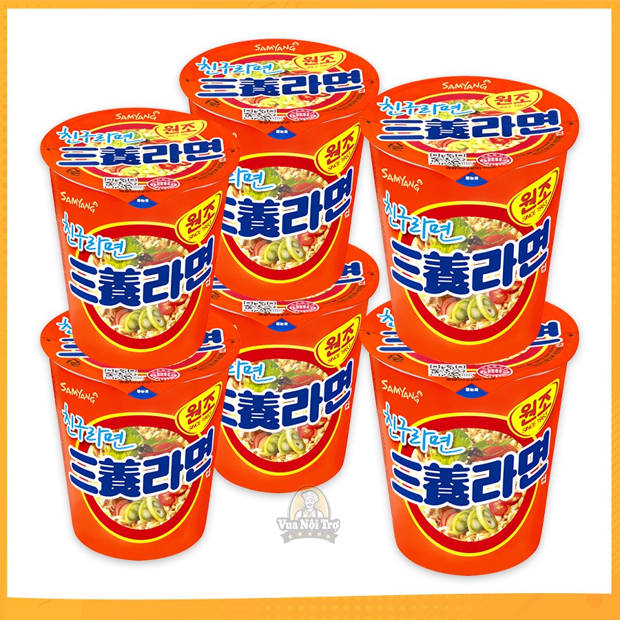 Combo 6 Mì ly Samyang Hàn Quốc (65g/ly)