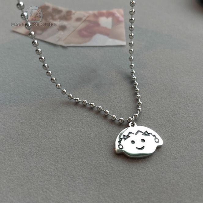 Dây chuyền hai lớp mặt gắn hình Maruko đáng yêu cho nữ