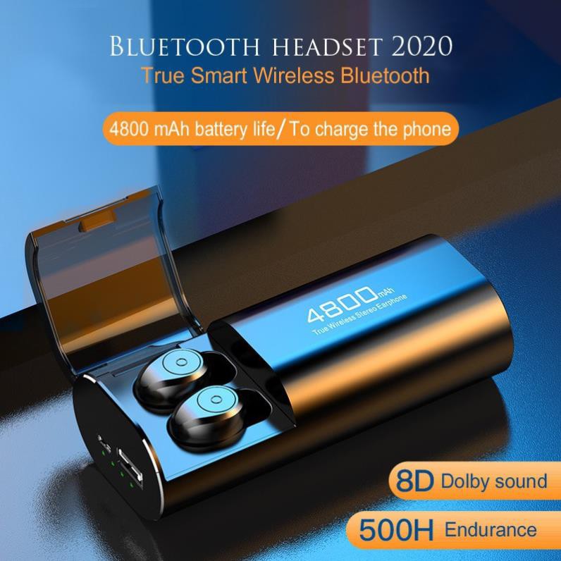 [ giảm giá sốc ] Tai Nghe Bluetooth không dây True Wireless Amoi F9 - 4800, Kiêm Sạc Dự Phòng Đồng Hồ Hiện Thị % Pin