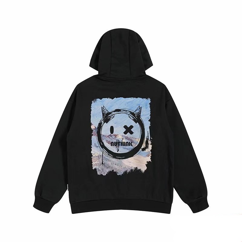 Áo hoodie tay dài dáng rộng in chữ phong cách hiphop đường phố Hàn Quốc thời trang mùa đông cho nam cỡ lớn M-8XL