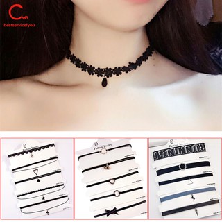 Set 5 Vòng Cổ Choker Nhung Nhiều Kiểu Dáng