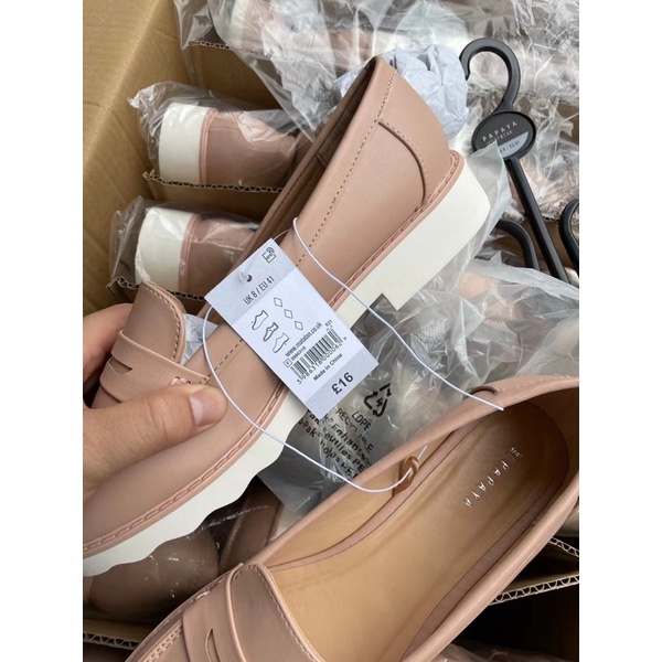 Giày lười nữ Papaya Giày Loafers Matalan xuất dư 0622