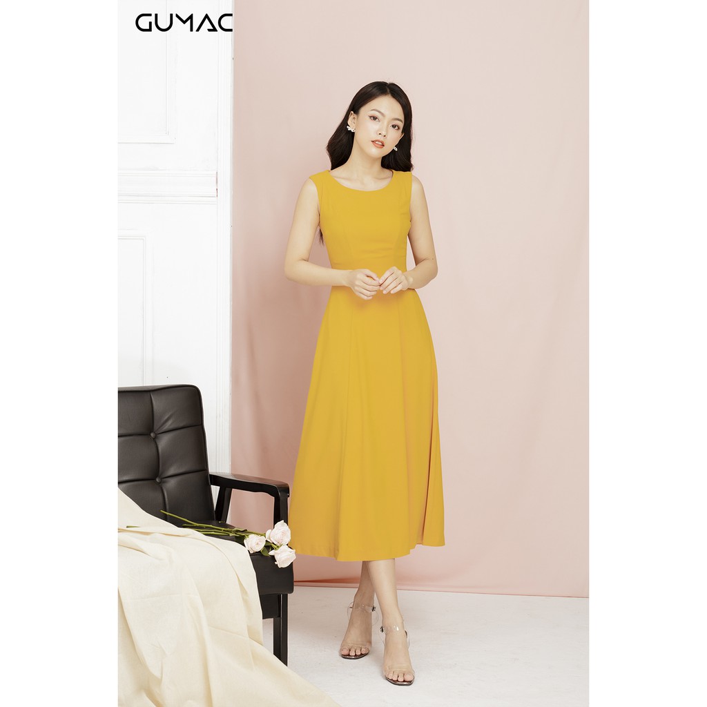Đầm sát nách basic GUMAC MSV11922_VANG
