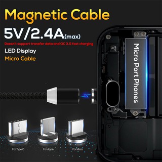 Cáp sạc từ tính 3 trong 1 Type-C cho iPhone Android