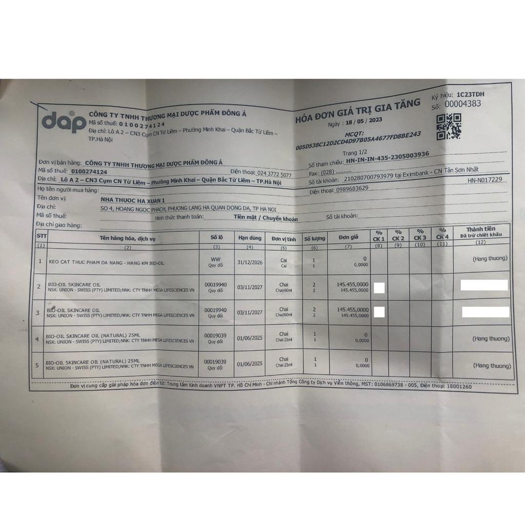 Dầu dưỡng Bio Oil Skincare Oil 200ml chống rạn da mờ thâm sẹo Úc