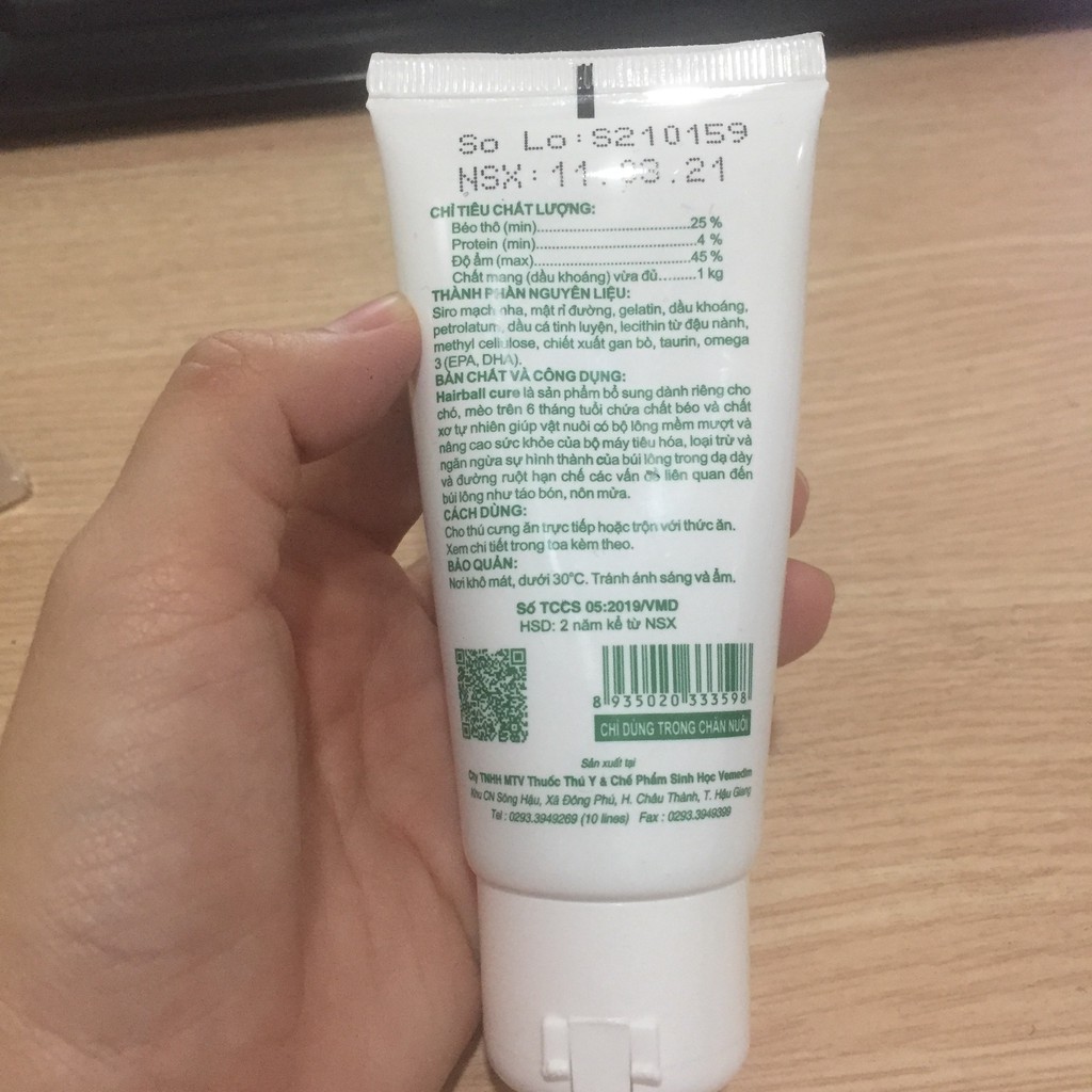 HAIRBALL CURE - GEL HỖ TRỢ TIÊU BÚI LÔNG CHO CHÓ MÈO [40g]