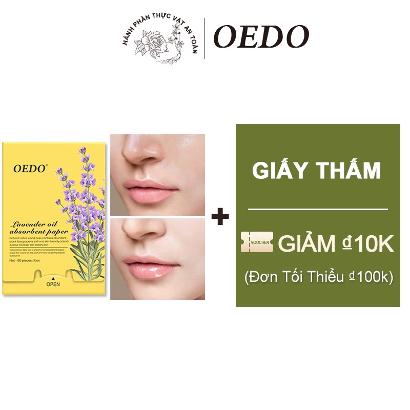 Bộ 90 tờ giấy thấm dầu OEDO hương hoa oải hương tiện lợi dành cho làn da Vệ Sinh Dầu Nhờn Thừa Tốt Giúp Sạch