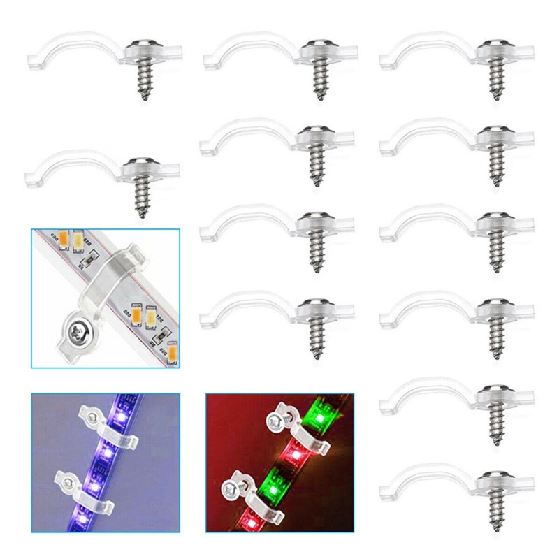 Bộ 100 Kẹp Cố Định Dây Đèn LED Trong Suốt 3528 / 5050