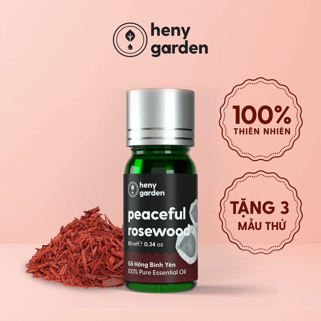 Tinh Dầu Hồng Mộc Organic Nguyên Chất Đậm Đặc Xông Thơm Phòng, Làm Nến Thơm Thiên Nhiên, Giúp Dễ Ngủ Heny Garden 10mL