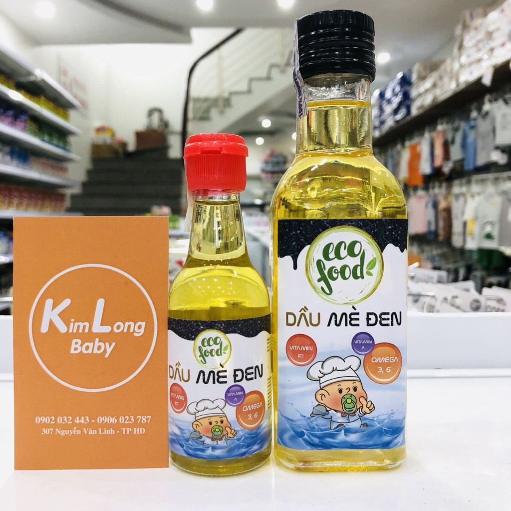 Dầu Mè Đen Ăn Dặm Dinh Dưỡng Eco Food Cho Bé Từ 6 tháng 60ML - 150ML