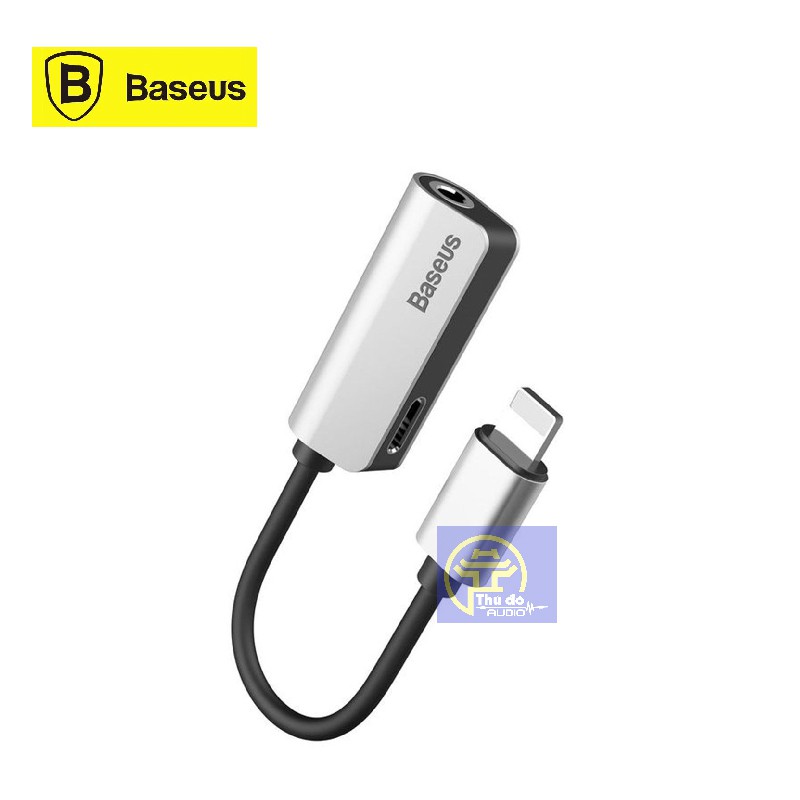 Bộ chia chuyển đổi âm thanh Baseus L32 2 trong 1 Lightning ra cổng tai nghe 3.5 mm và cổng sạc cho iphone 7,8, iphone X