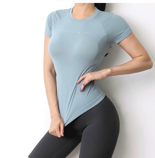 Áo Thun Tập Yoga Dệt Kim Cao Cấp Ôm Body Thoáng Mát Thể Thao Nữ - Đồ Tập SurySport