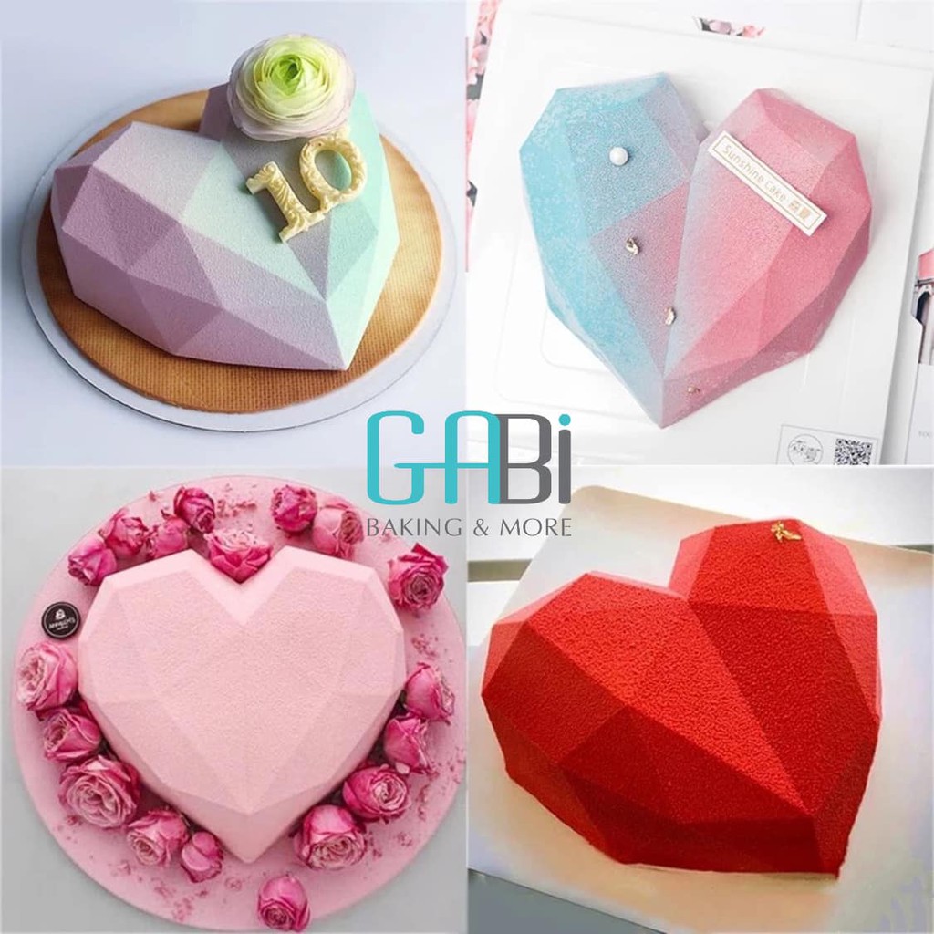 Khuôn silicon 3D hình tim lớn 22.6*19.5*5.5cm