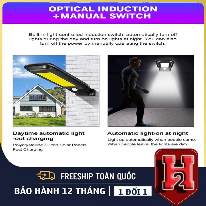 Solar Lights📌Đèn Cảm Ứng Năng Lượng Mặt Trời 📌 Điều Khiển Từ Xa, Hẹn Giờ, Điều Chỉnh Mức Sáng, Chống Nước Siêu Tốt