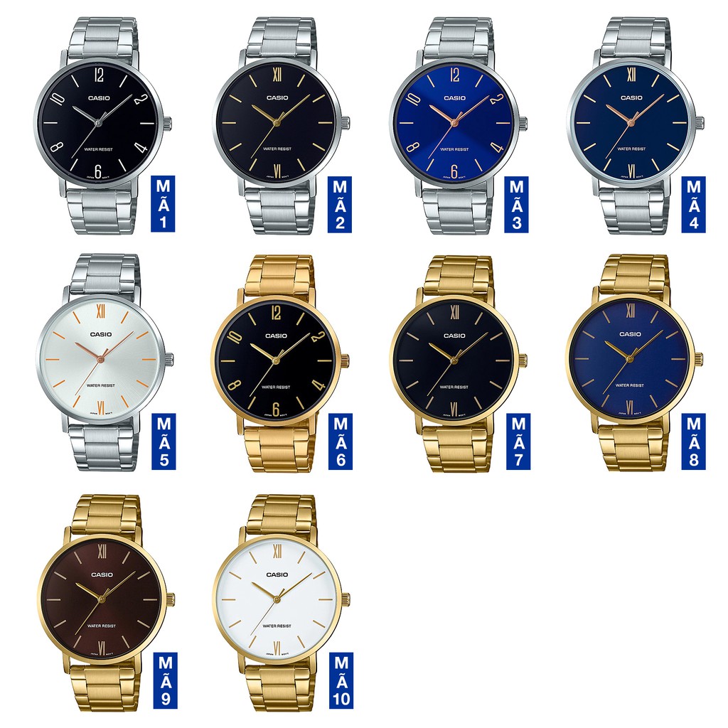 Đồng hồ nam dây kim loại Casio Standard chính hãng Anh Khuê MTP-VT01 Series