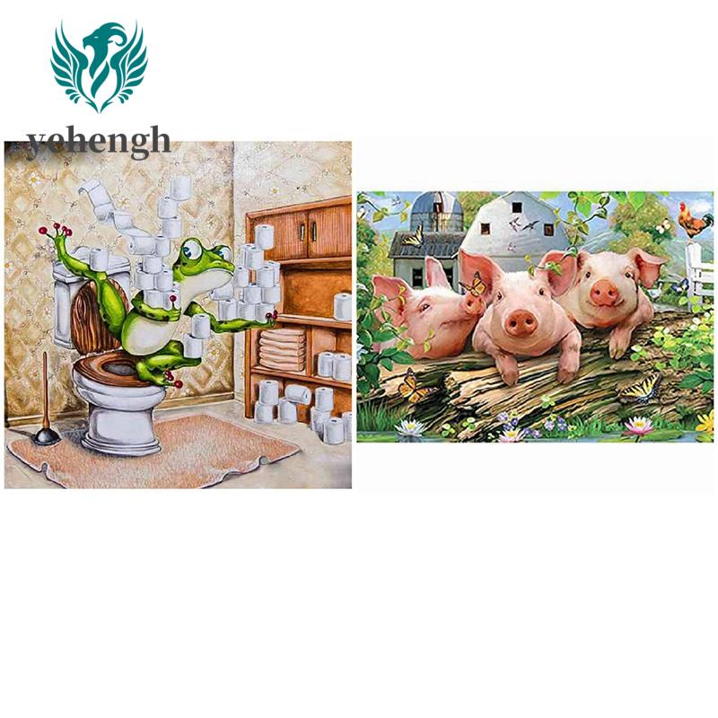 Tranh đính đá kim cương toàn bộ 5D DIY hình vẽ ếch