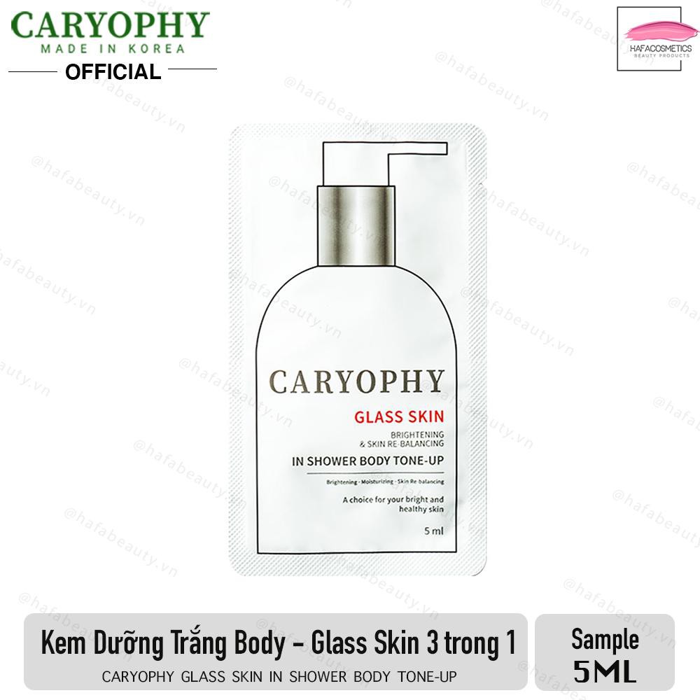 [Sample 5ml] Kem Dưỡng Trắng Da Bật Tone Body 3 in 1 Caryophy Glass Skin in Shower Body Tone Up 5ml