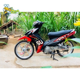 Ten rời xe axelo 125 chữ suzuki đỏ đen