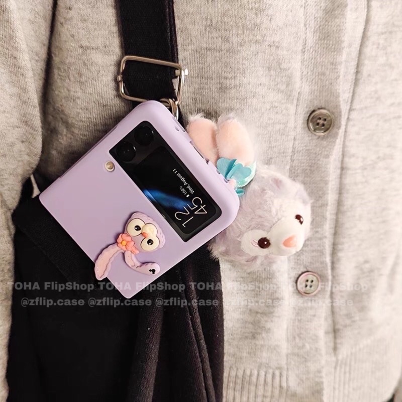 Ốp Samsung Z Flip 3 / Z Flip 4 thỏ bông màu tím xinh xắn dễ thương nữ tính / Z Flip3 / ZFlip3 / Z Flip4/ ZFlip4