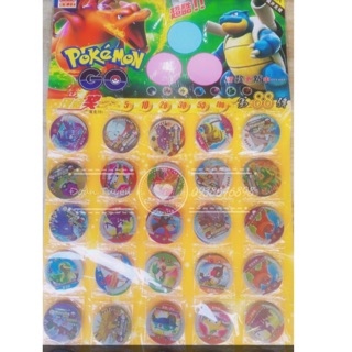 Vỉ bài tròn pokemon go (30 bộ)