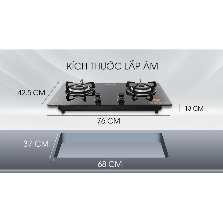 Bếp gas âm Sakura SV-2577GB ( HÀNG TRƯNG BÀY )