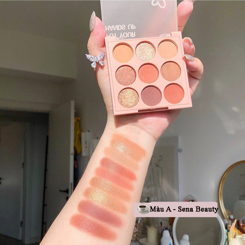 Bảng phấn mắt 9 ô nhũ lì Sweet Mint Eyeshadow Put Your Hands Up Senabeauty | BigBuy360 - bigbuy360.vn