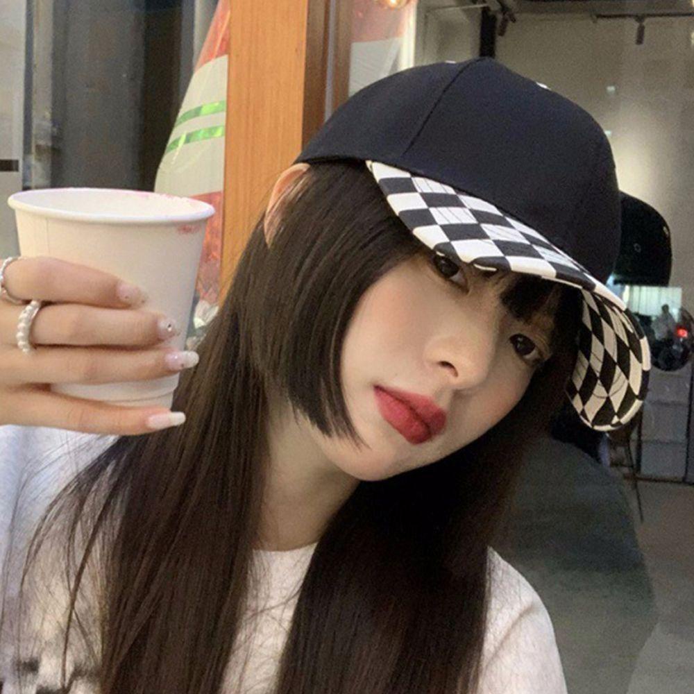 Mũ Lưỡi Trai DANILO Chất Liệu Cotton Họa Tiết Sọc Caro Phong Cách Hàn Quốc Thời Trang Cho Nữ