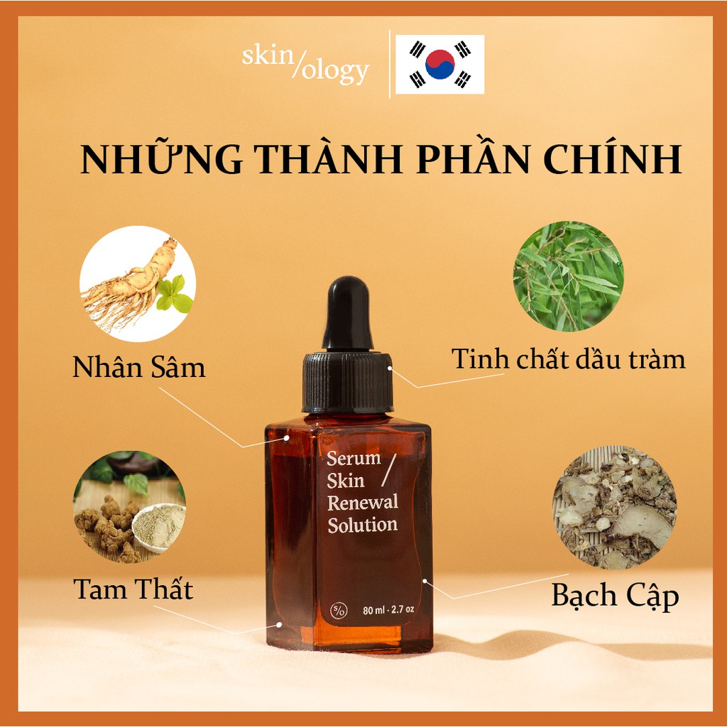 SERUM HỖ TRỢ TRỊ MỤN MỜ SẠM NÁM SE KHÍT LỖ CHÂN LÔNG TÁI TẠO TRẮNG DA SKIN RENEWAL SOLUTION SKINOLOGY CHO DA NHẠY CẢM