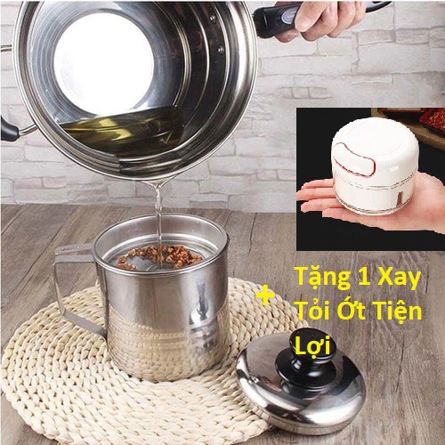 Bình Lọc Dầu Ăn INOX Có Lưới Lọc Cặn Bã, Ca lọc cặn dầu ăn- BH 6 Tháng - T2K Shop