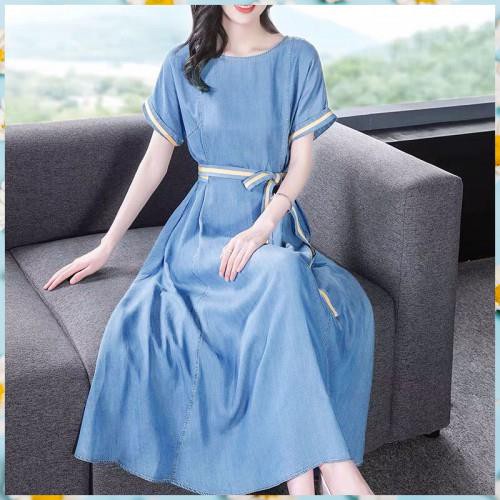 ĐẦM XOÈ DENIM PHỐI VIỀN - DT1200-145