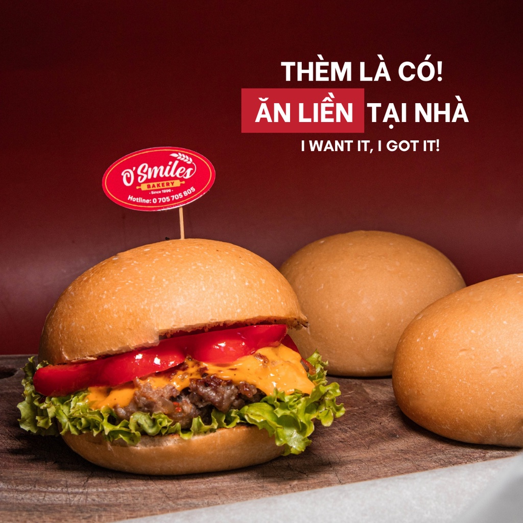 Vỏ Bánh Hamburger Bunza O'Smiles 420g/túi/6 bánh