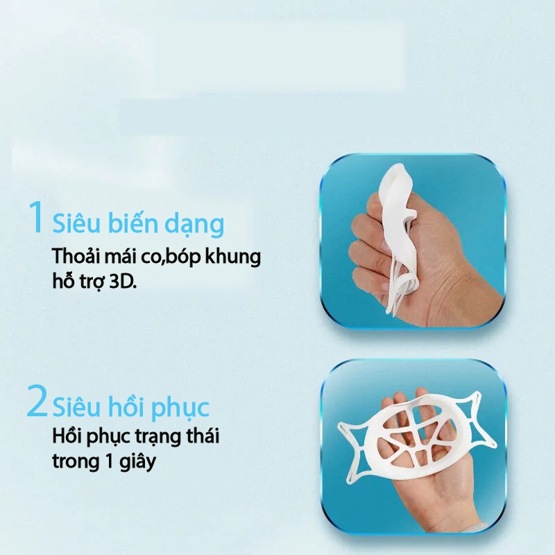 [Bộ 5 cái] Khung Silicon khẩu trang chống trôi son, giúp thông thoáng, chống mờ mắt kính