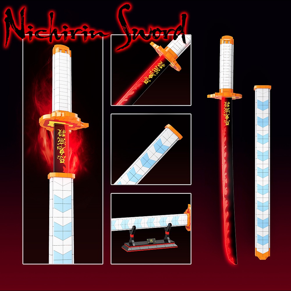 Đồ Chơi Lắp Ráp Kiểu LEGO Mô Hình Huyết Nguyệt Kiếm Nichirin Sword Viêm Trụ Rengoku Kimetsu No Yaiba 731 Với 806 PCS