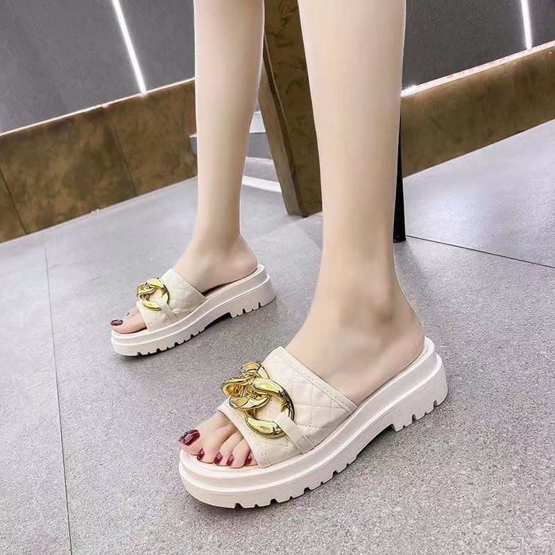 Dép Xỏ Ngón Màu Trơn Đế Dày Thời Trang Mùa Xuân Mới